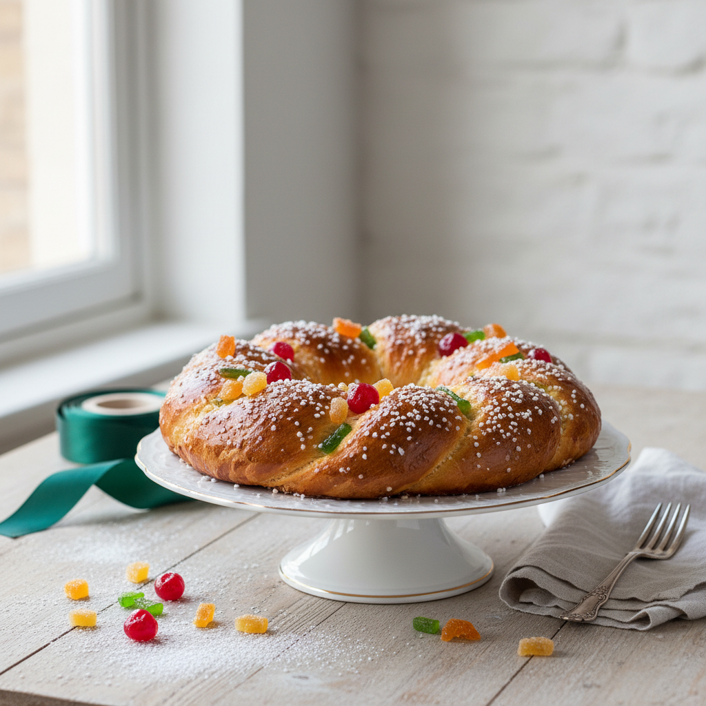 Photo de Recette de brioche des rois provençale aux fruits confits