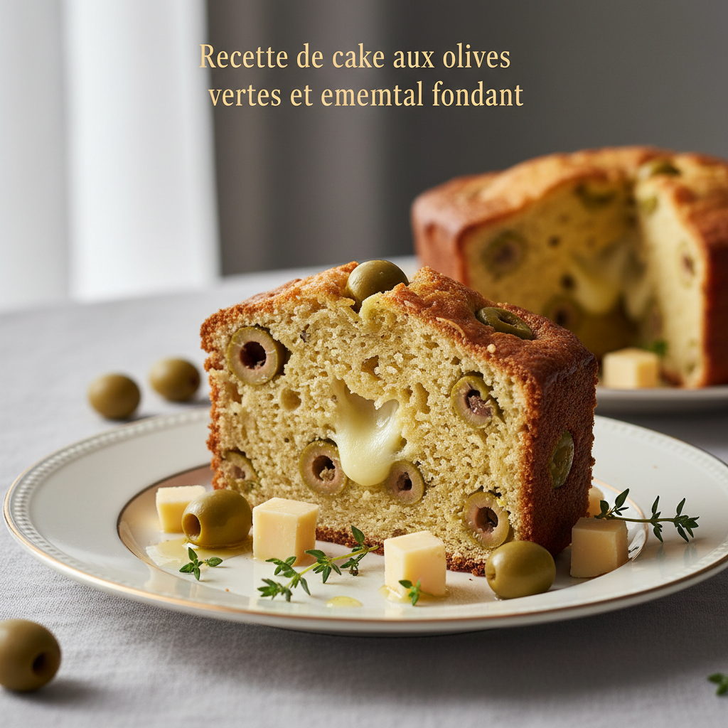 Photo de Recette de cake aux olives vertes et emmental fondant