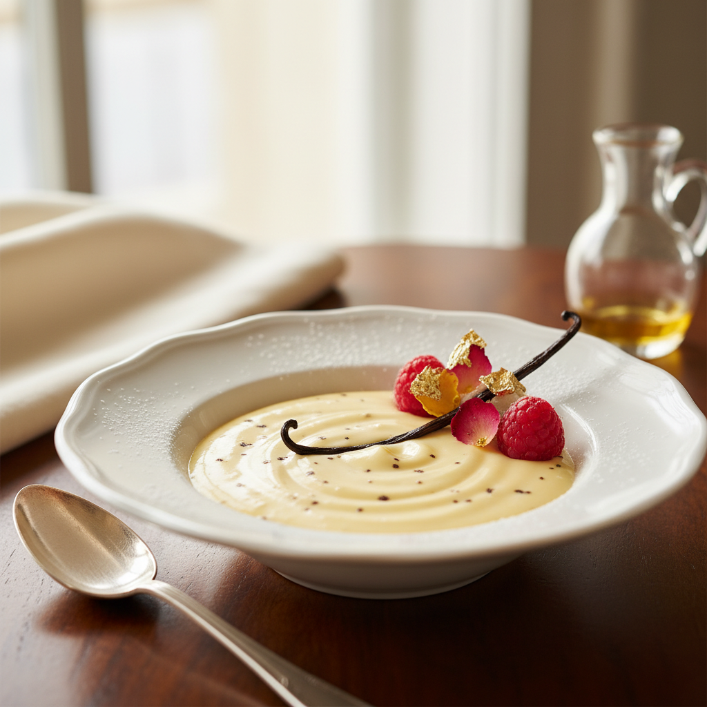 Photo de Recette de la crème anglaise onctueuse à la vanille bourbon