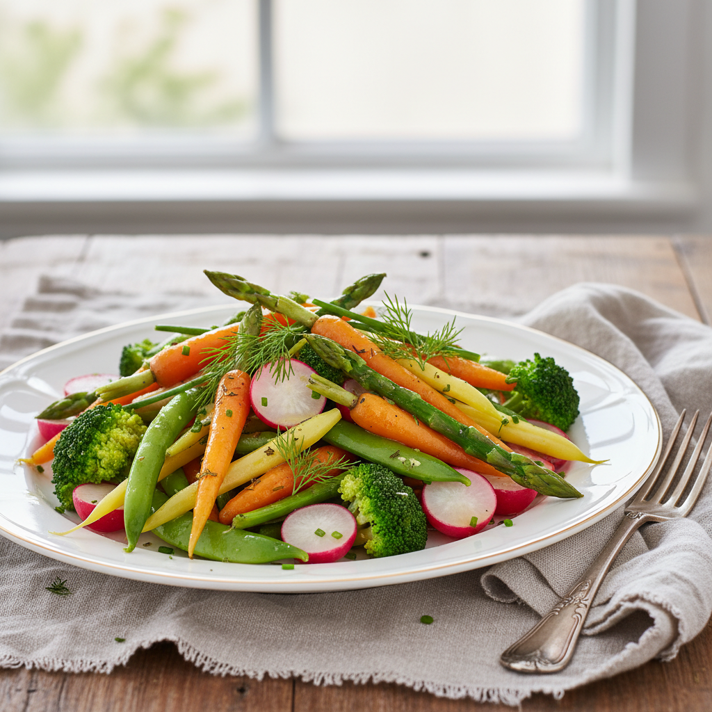 Photo de Recette de jardinière de légumes croquants au beurre