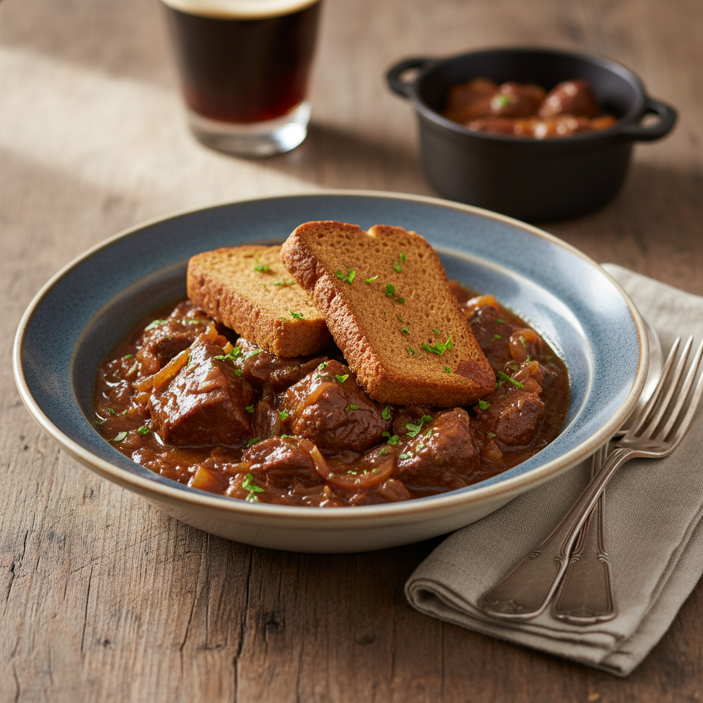 Photo de Recette de la carbonade flamande traditionnelle au pain d'épices