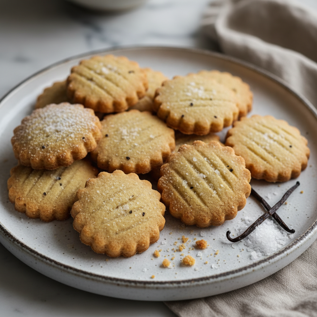 Photo de Recette des sablés à la pointe de sel et vanille