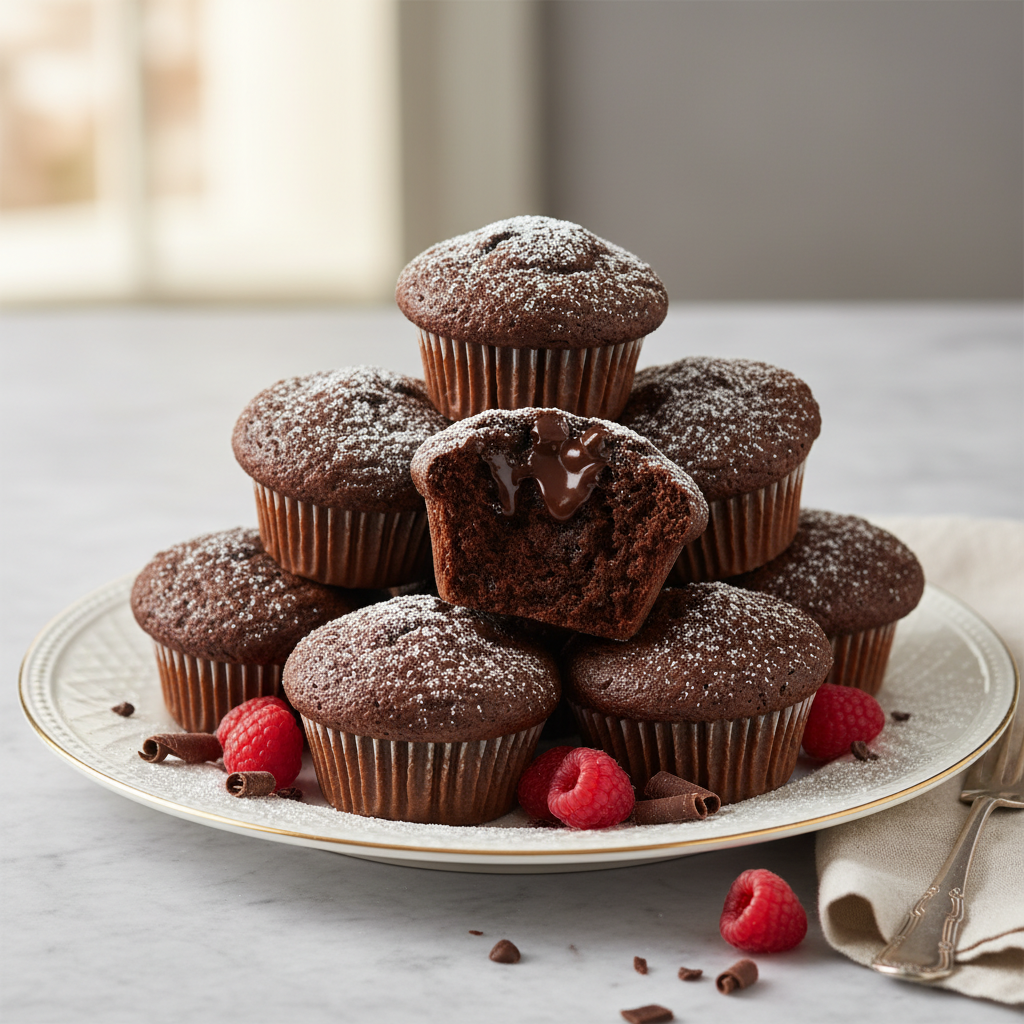 Photo de Recette des muffins au chocolat intense et moelleux