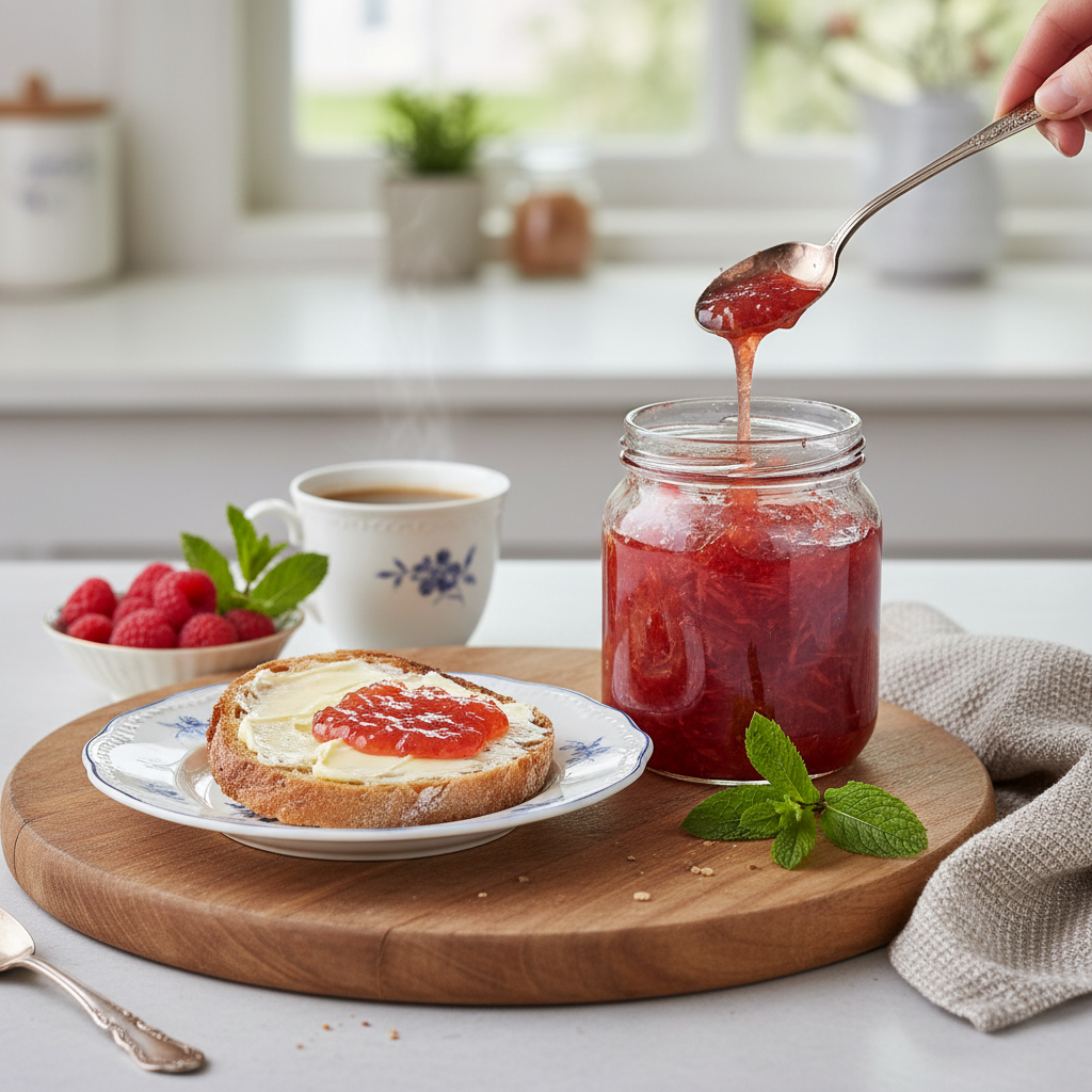 Photo de Recette de confiture de rhubarbe à l'ancienne