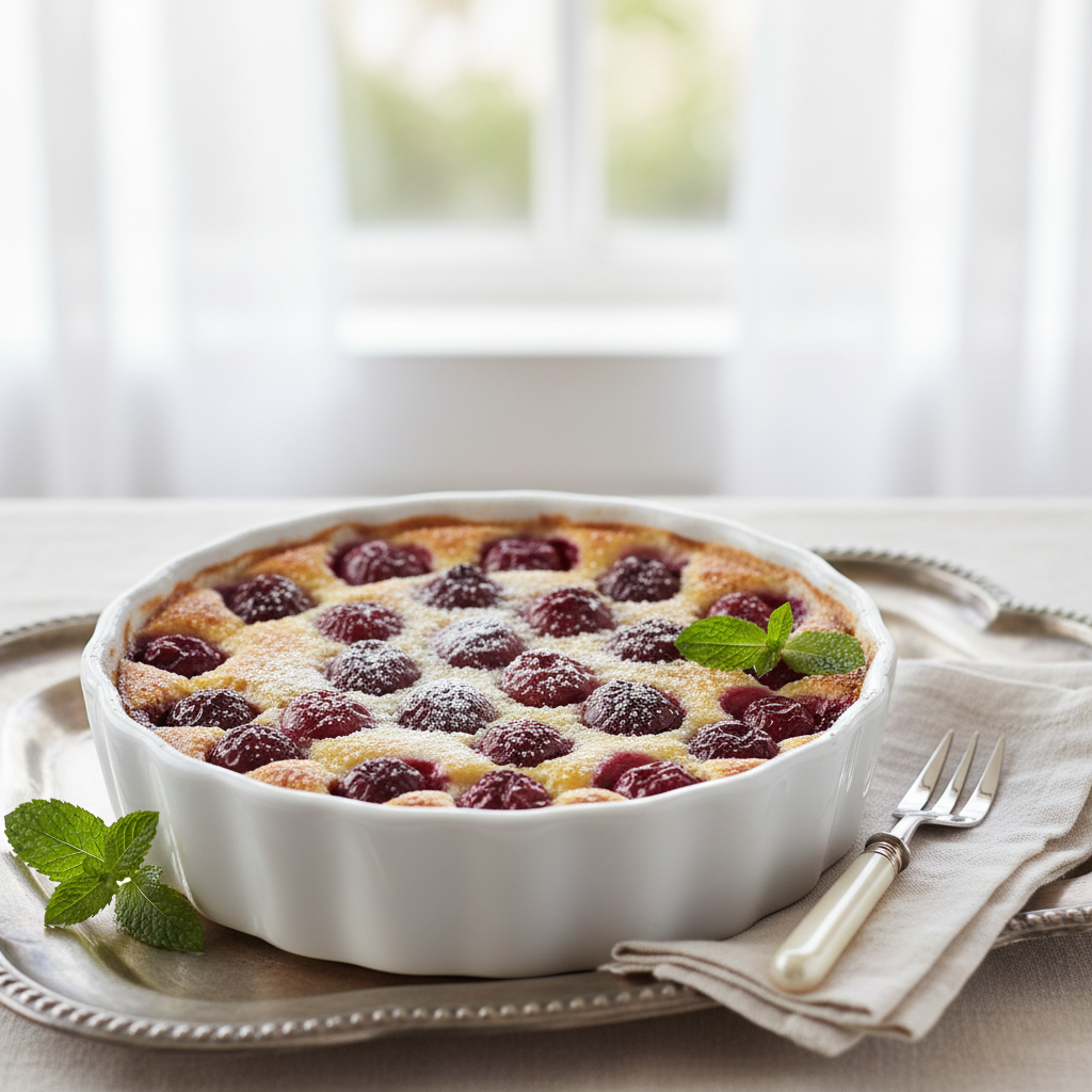Photo de Recette des clafoutis traditionnels aux cerises entières