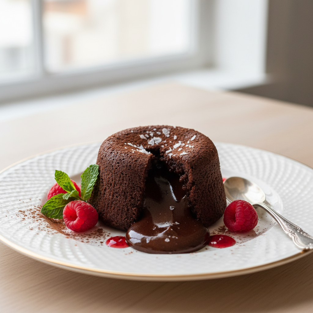 Photo de Recette du fondant au chocolat noir à la fleur de sel
