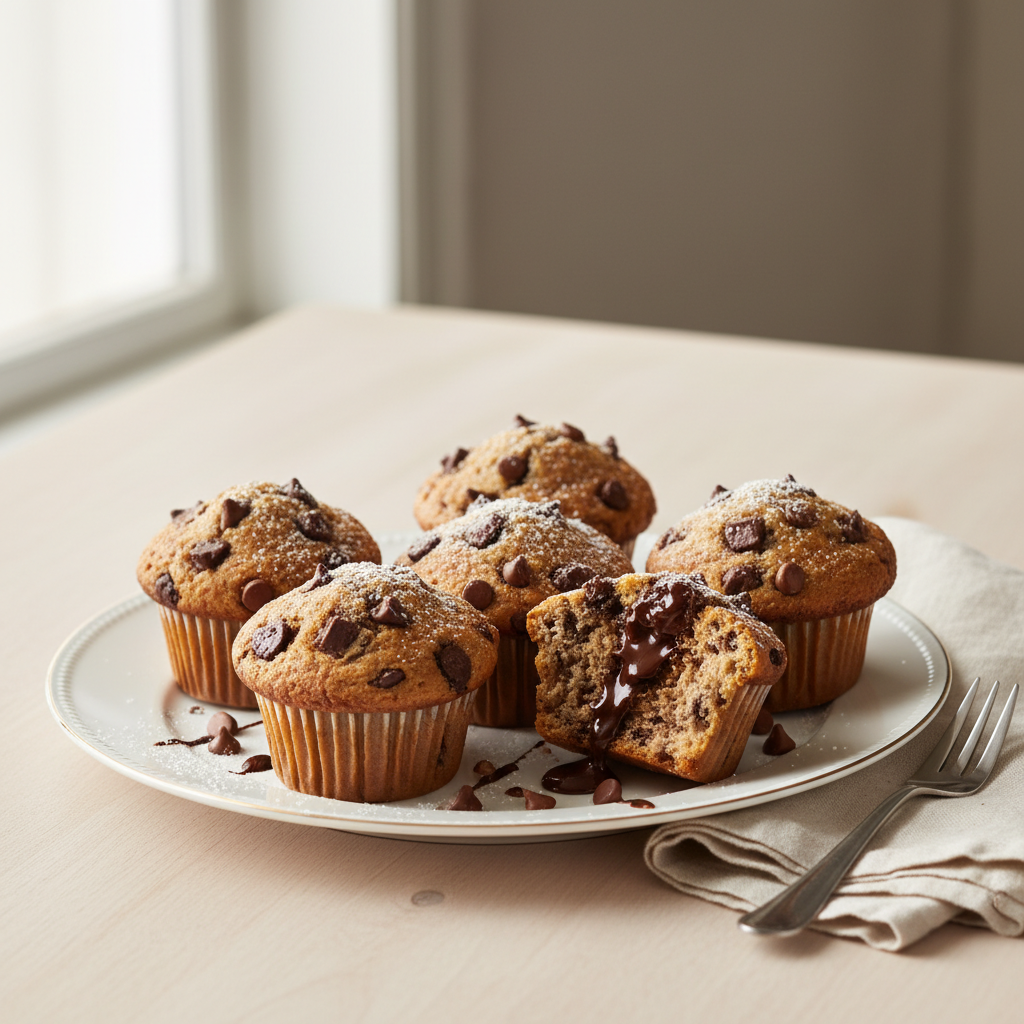Photo de Recette de muffins aux pépites de chocolat ultra gourmands