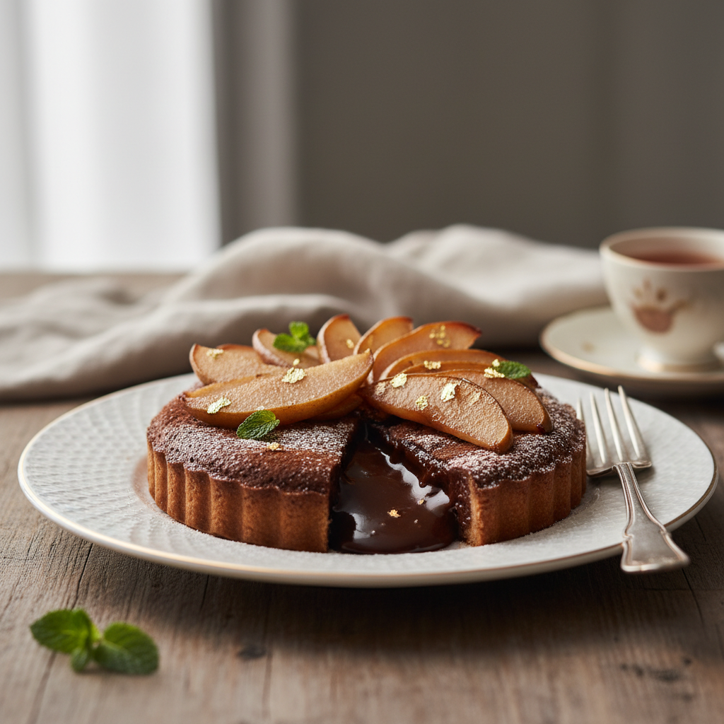 Photo de Recette de tarte chocolat poires au fondant irrésistible
