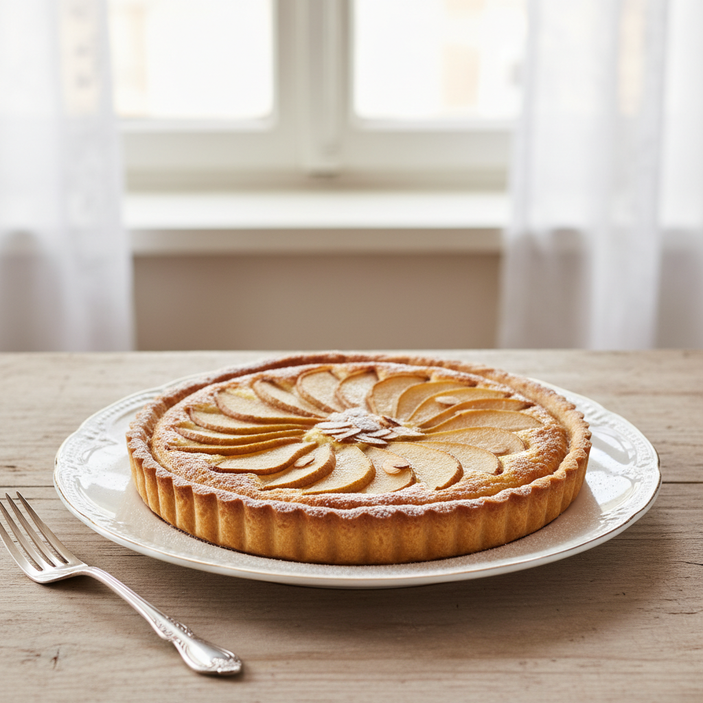 Photo de Recette de la tarte amandine aux poires fondante