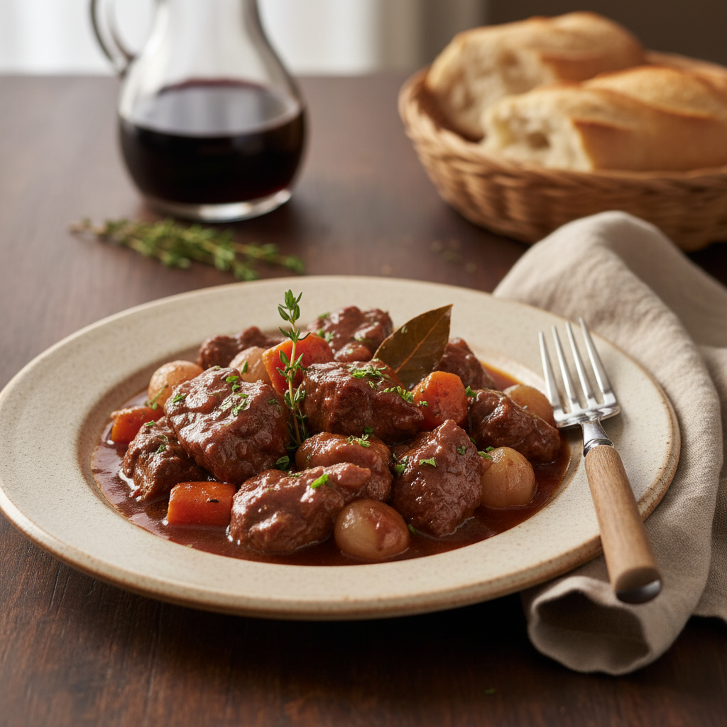 Photo de Recette de daube provençale fondante au vin rouge