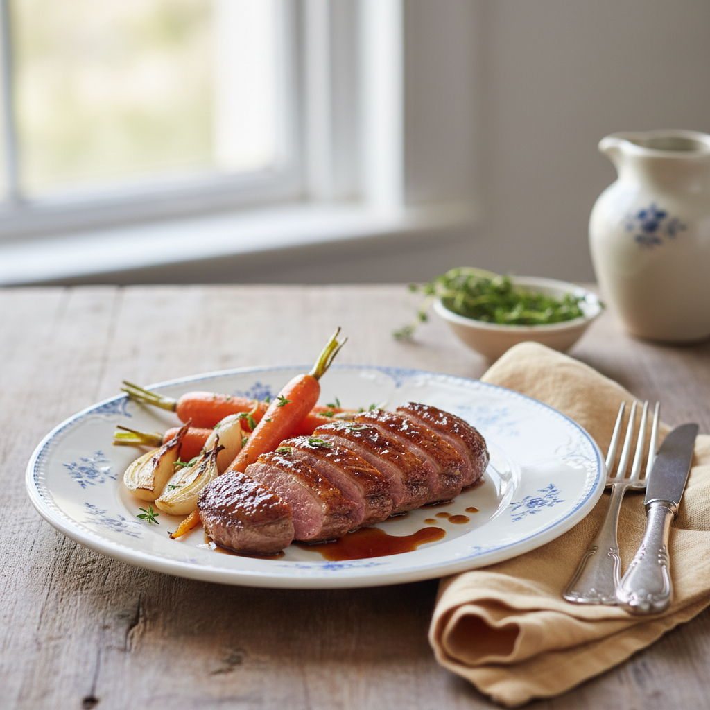 Photo de Recette des aiguillettes de canard au miel et au balsamique