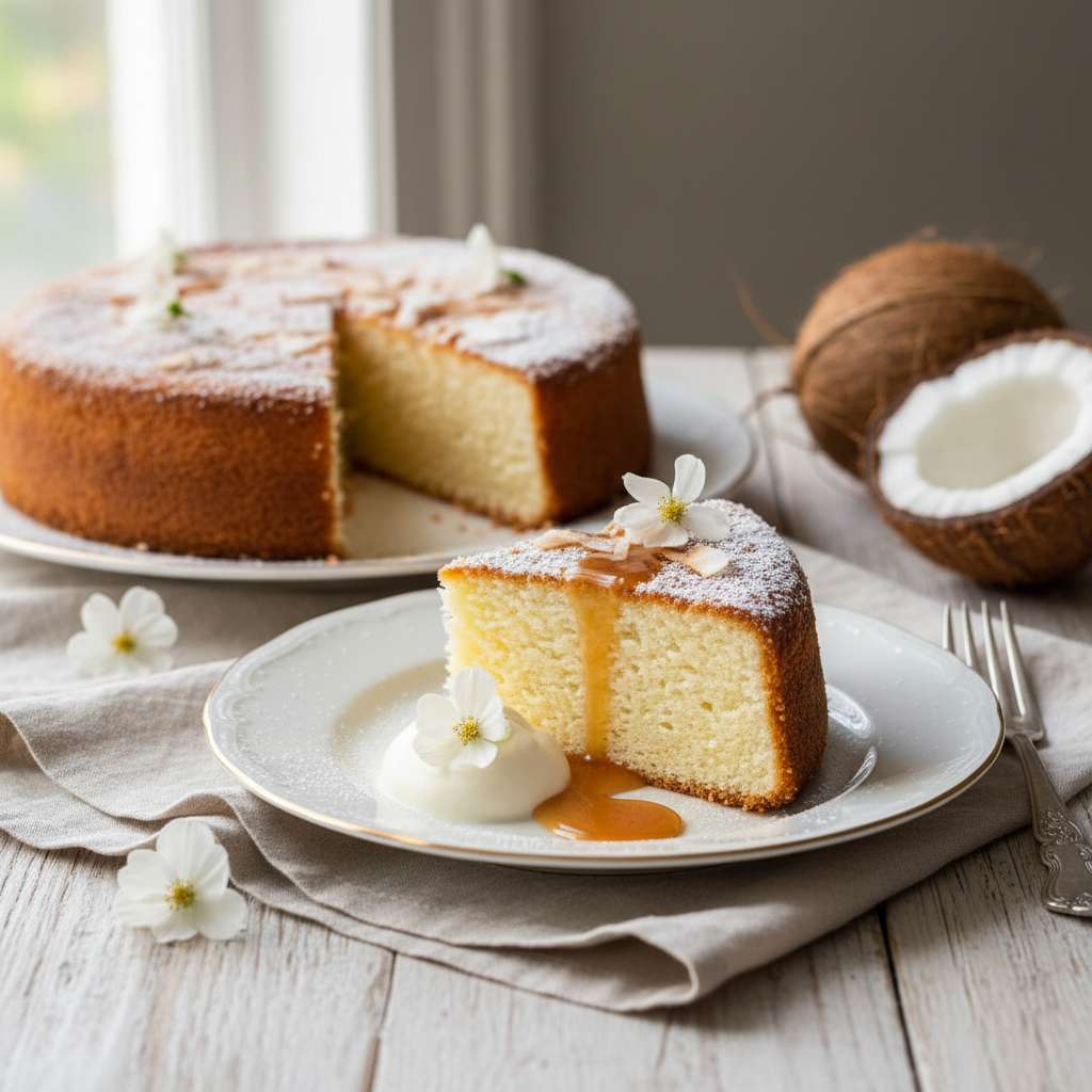 Photo de Recette du gâteau coco moelleux et sa croûte dorée