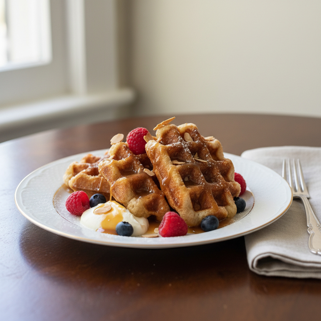 Photo de Recette de gaufres liégeoises caramélisées et fondantes