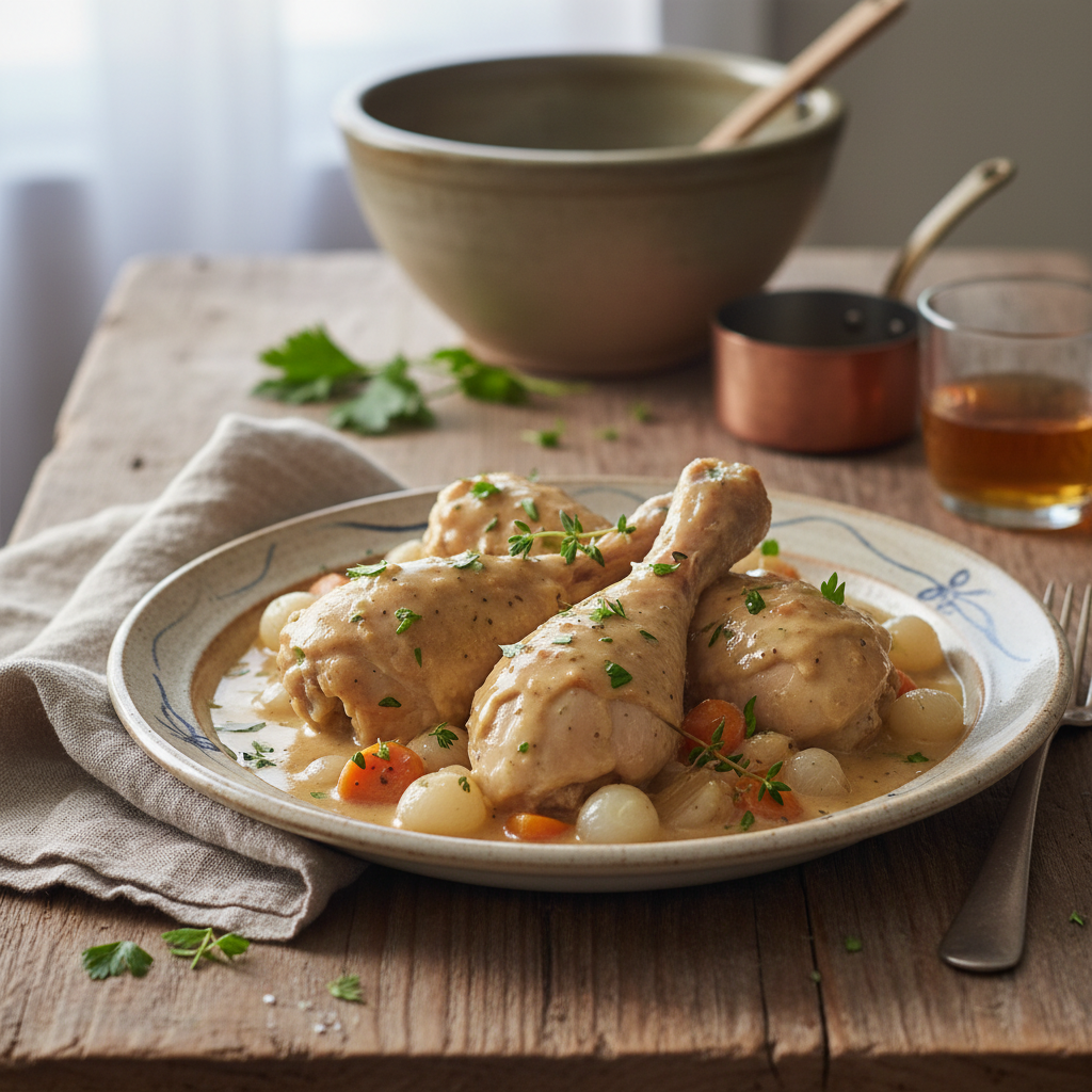 Photo de Recette de pilons de poulet en sauce onctueuse à l'ancienne