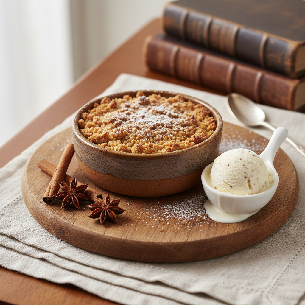 Photo de Recette de crumble aux pommes et cannelle croustillant