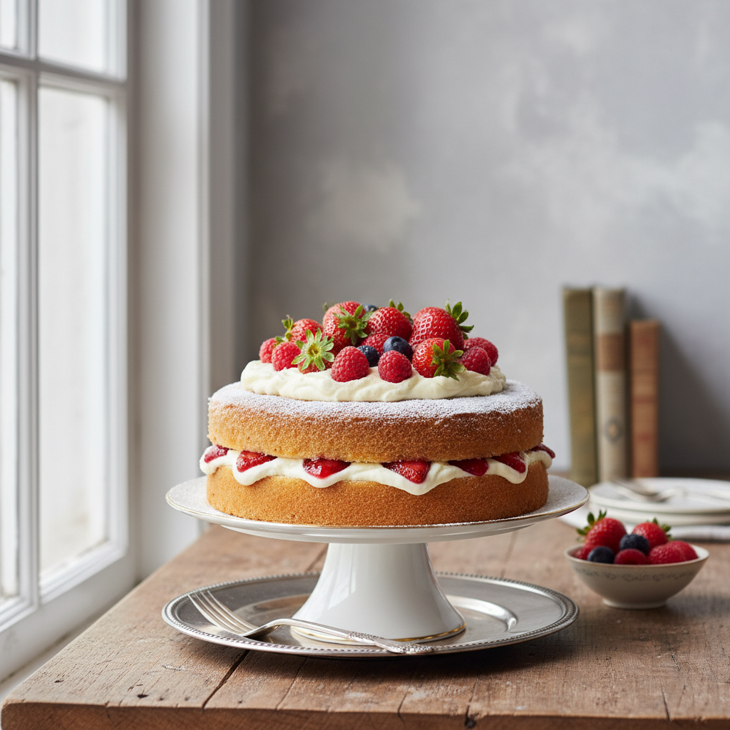 Photo de Recette de l'authentique sponge cake à l'anglaise