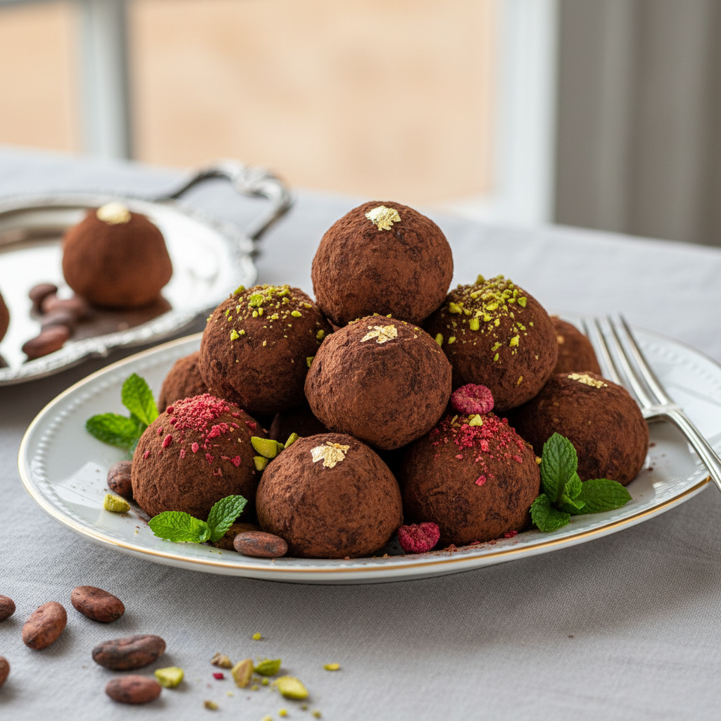 Photo de Recette de truffes au chocolat artisanales et soyeuses
