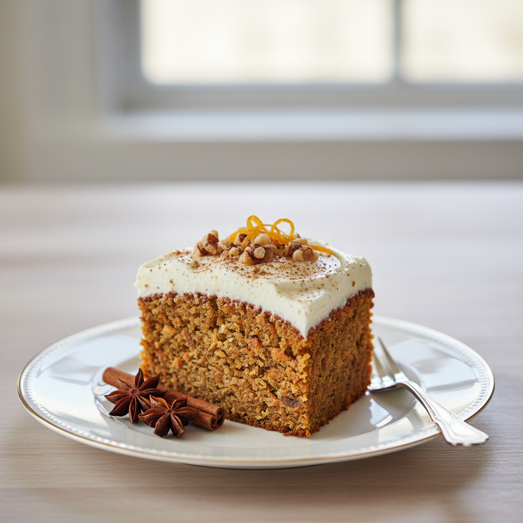 Photo de Recette du carotte cake aux noix et épices douces