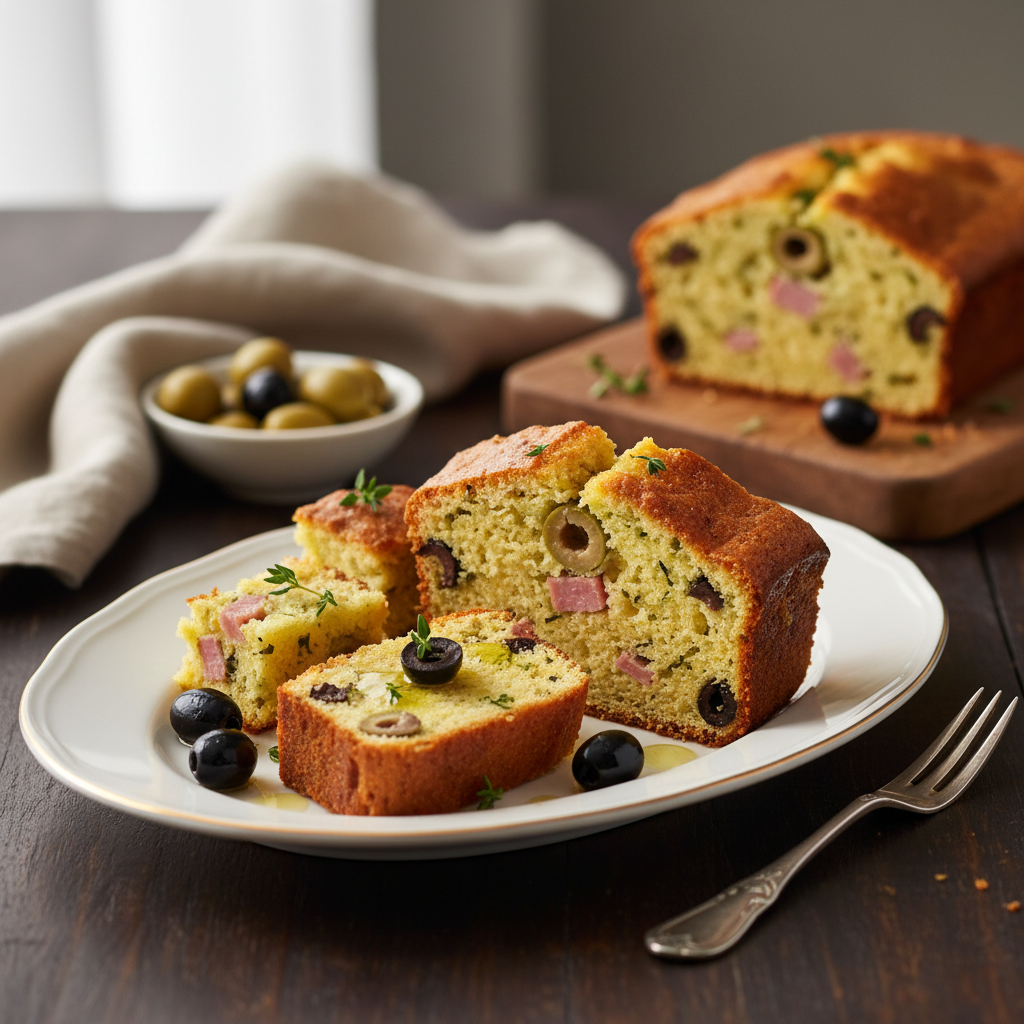 Photo de Recette de cake jambon olives traditionnel et savoureux