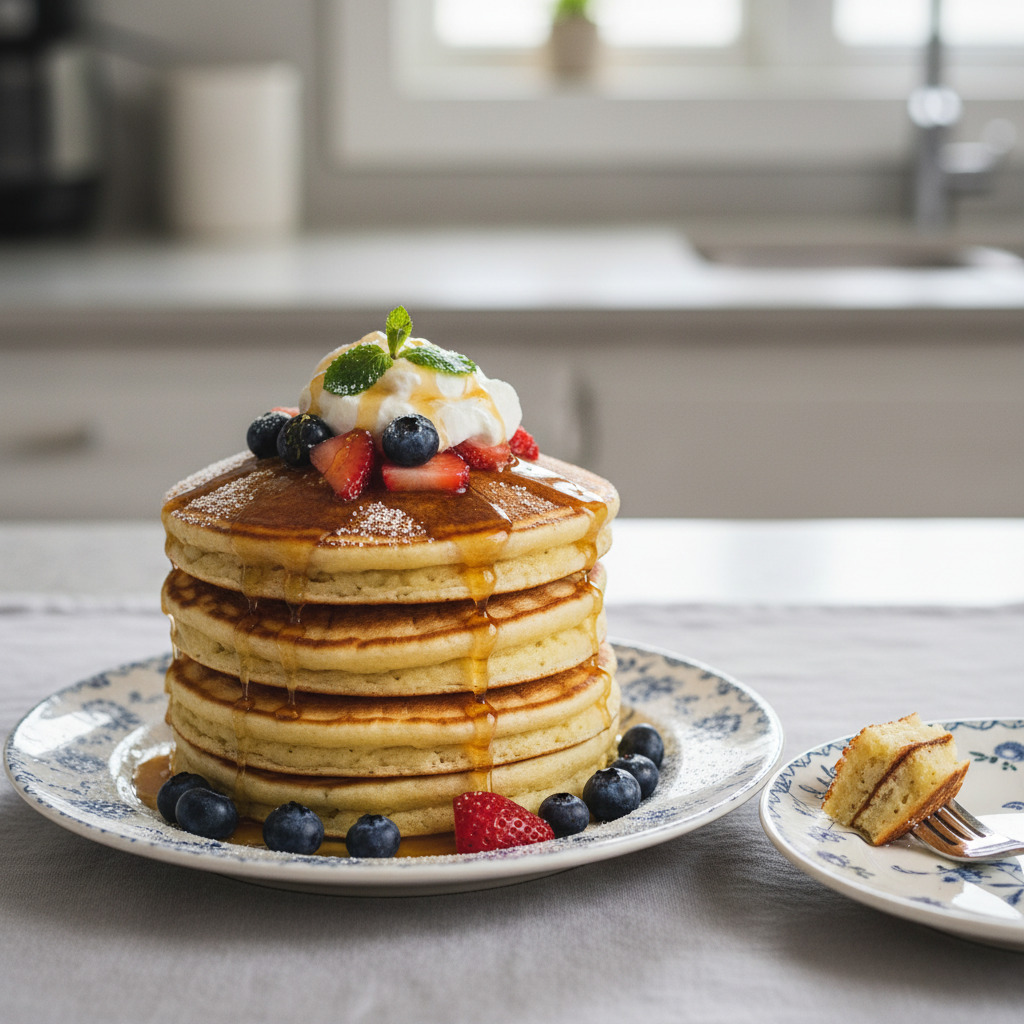Photo de Recette de pancakes américains épais et moelleux