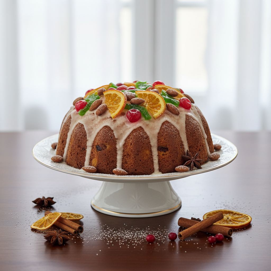 Photo de Recette du gâteau de Noël aux fruits confits et épices
