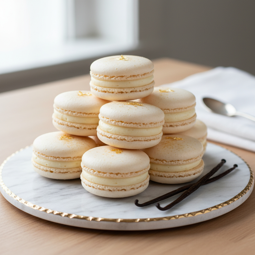 Photo de Recette des macarons à la vanille bourbon et ganache onctueuse