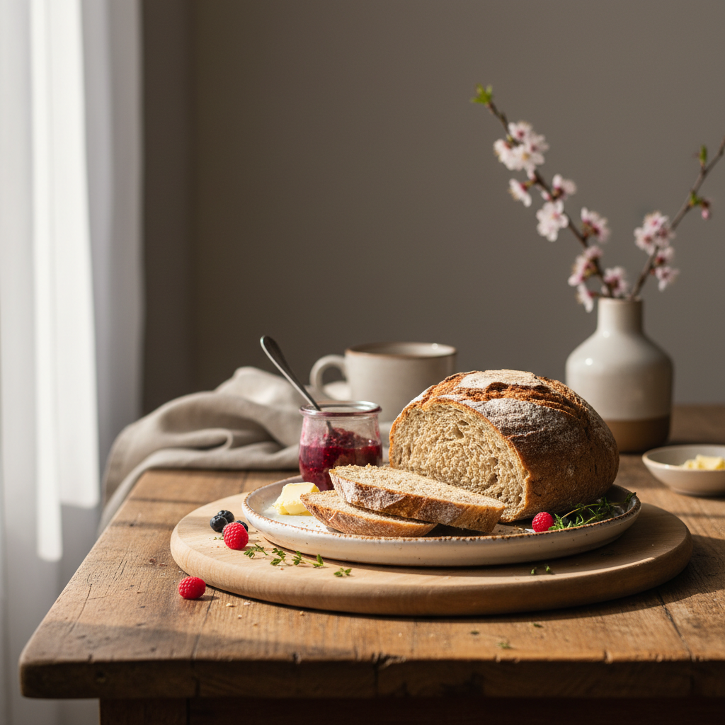 Photo de Recette de pain complet rustique à la croûte craquante