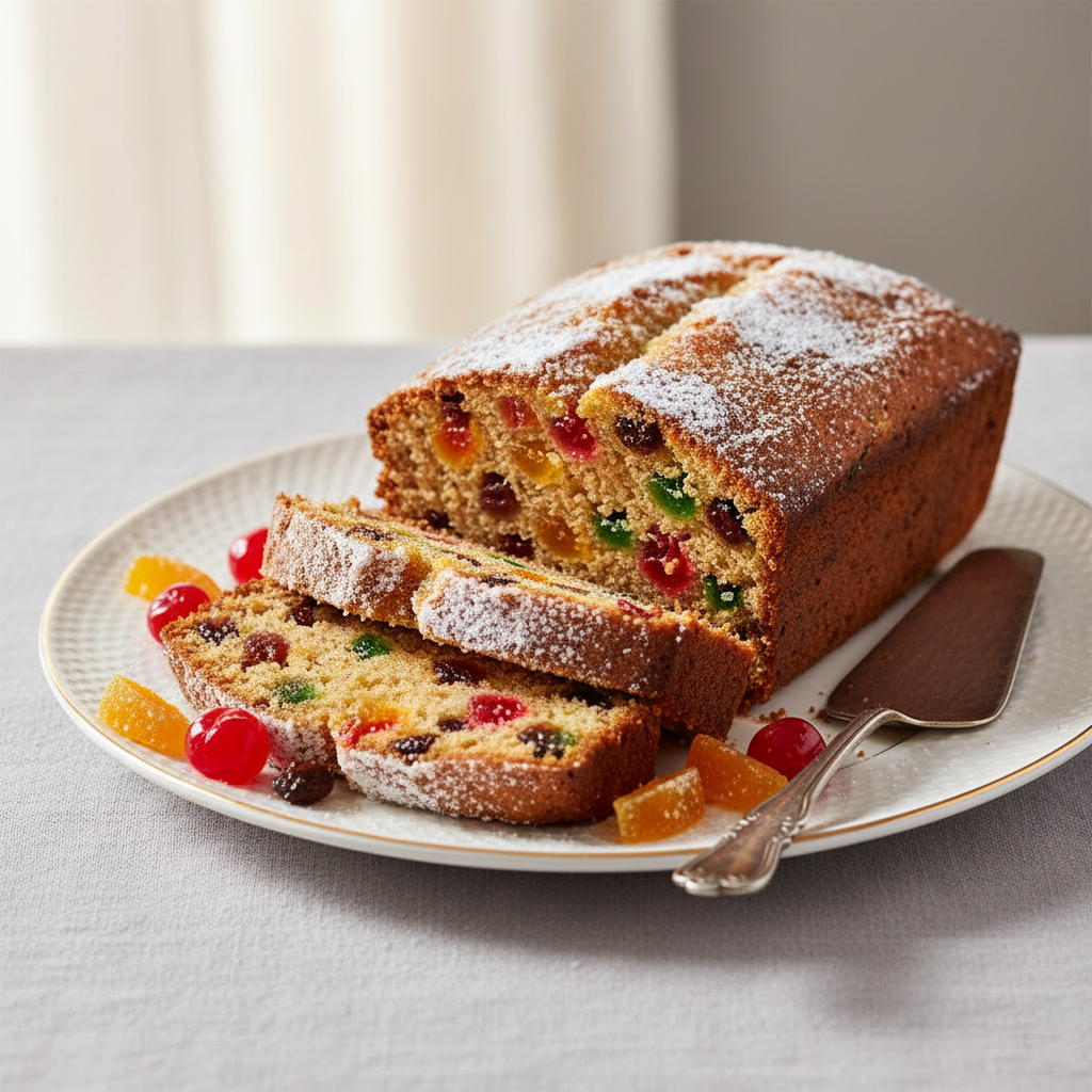 Photo de Recette du cake aux fruits confits traditionnel et extra moelleux
