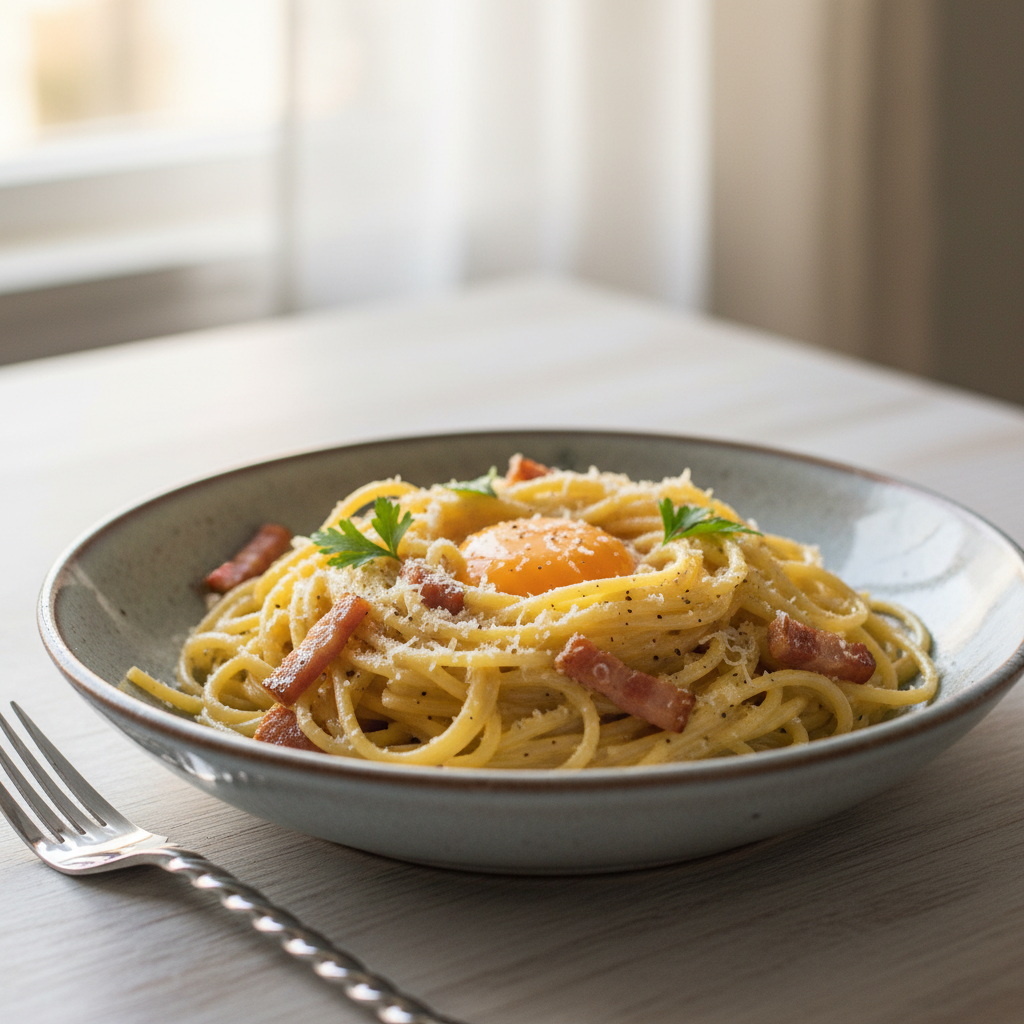 Photo de Recette des pâtes à la carbonara onctueuses et rapides