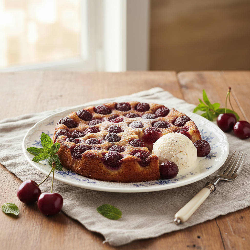 Photo de Recette de clafoutis aux cerises fondant et généreux