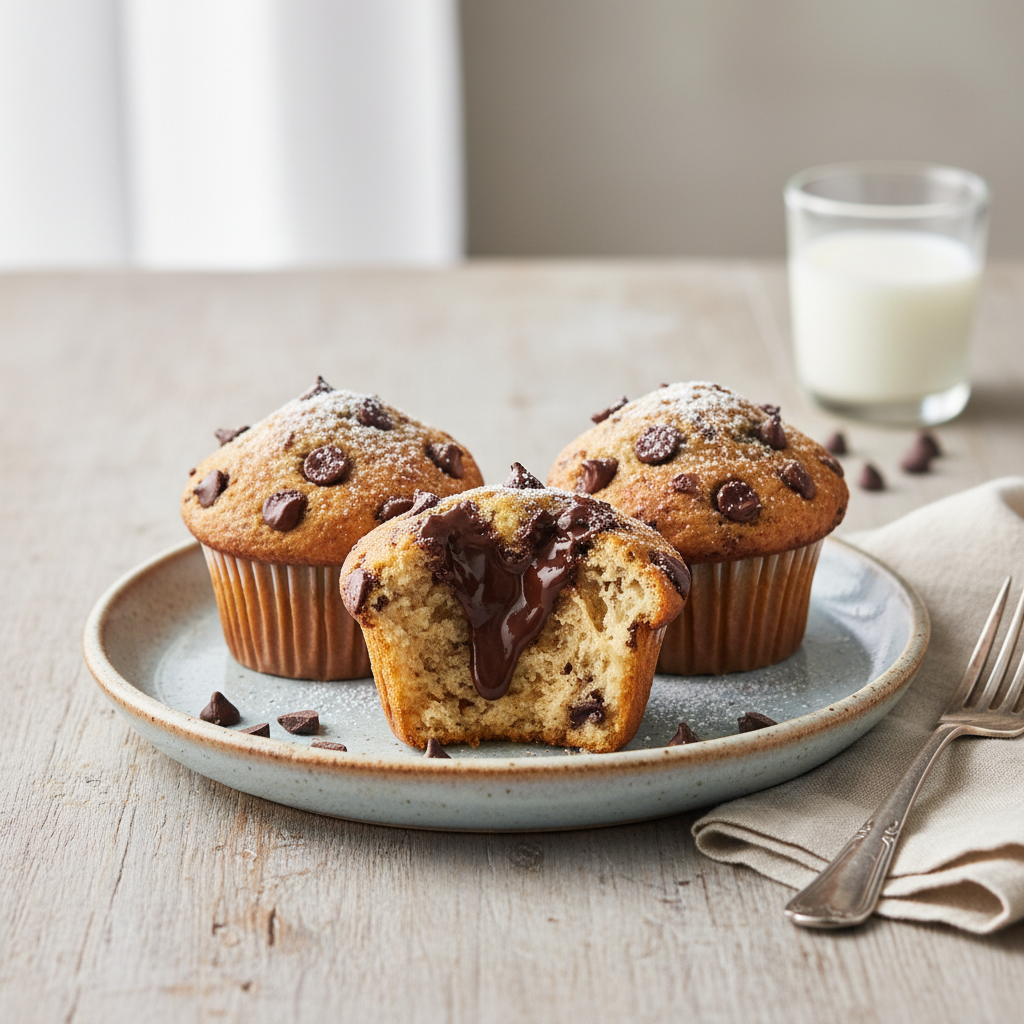 Photo de Recette de muffins aux pépites de chocolat façon bakery US