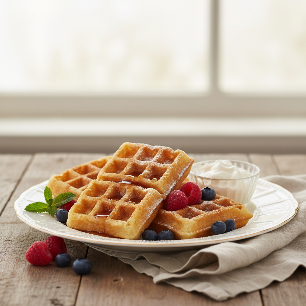 Photo de Recette des gaufres dorées sans temps de repos