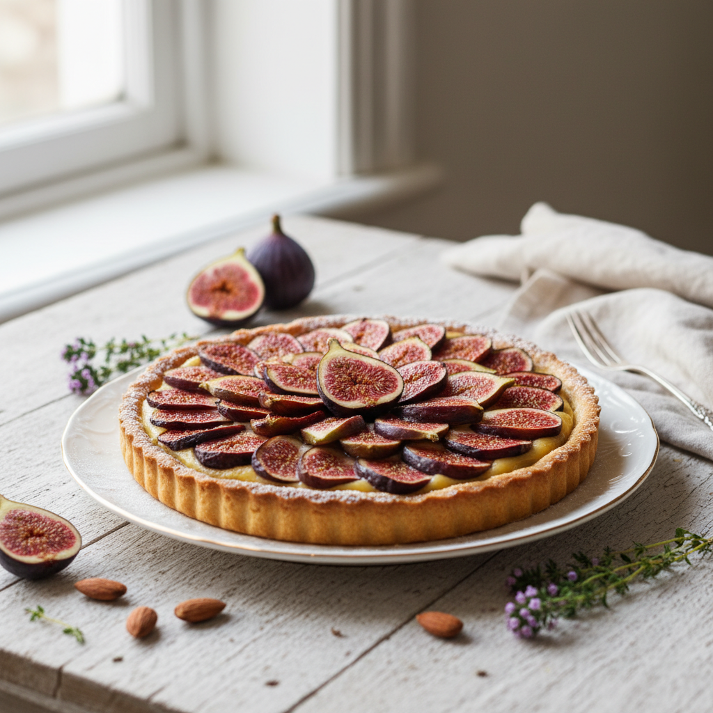 Photo de Recette de tarte aux figues fraîches et crème d'amandes