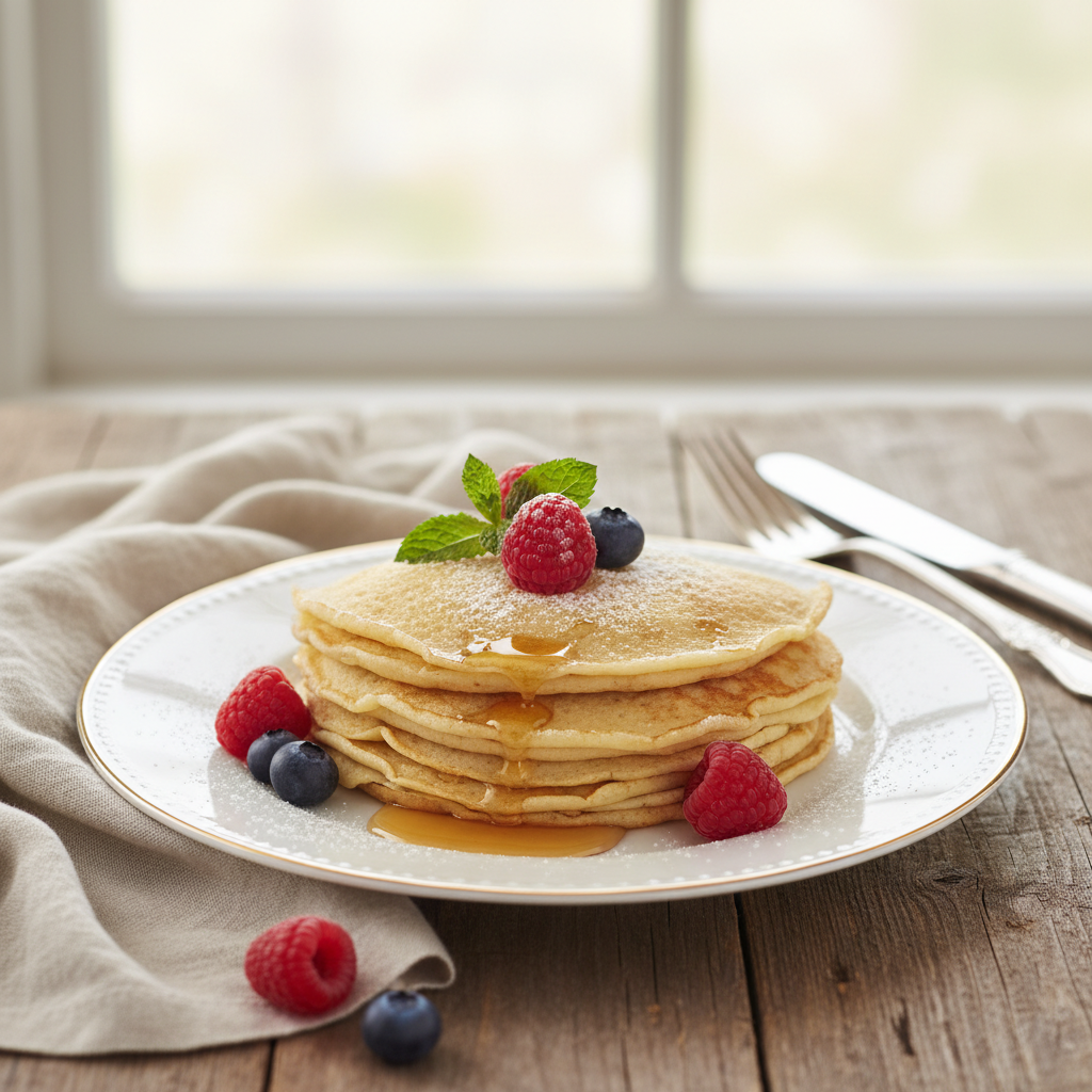 Photo de Recette de crêpes fines et légères avec 2 œufs