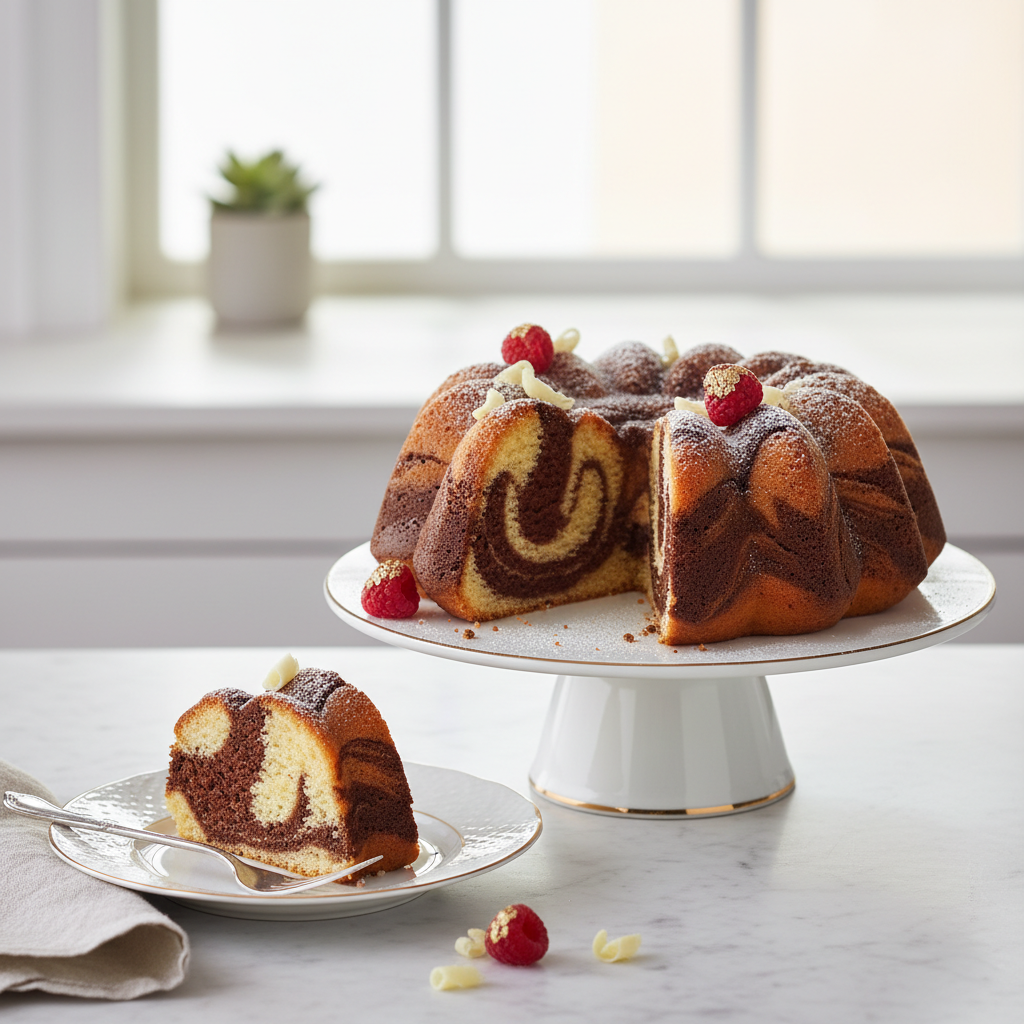 Photo de Recette de marbré vanille et chocolat au Cake Factory