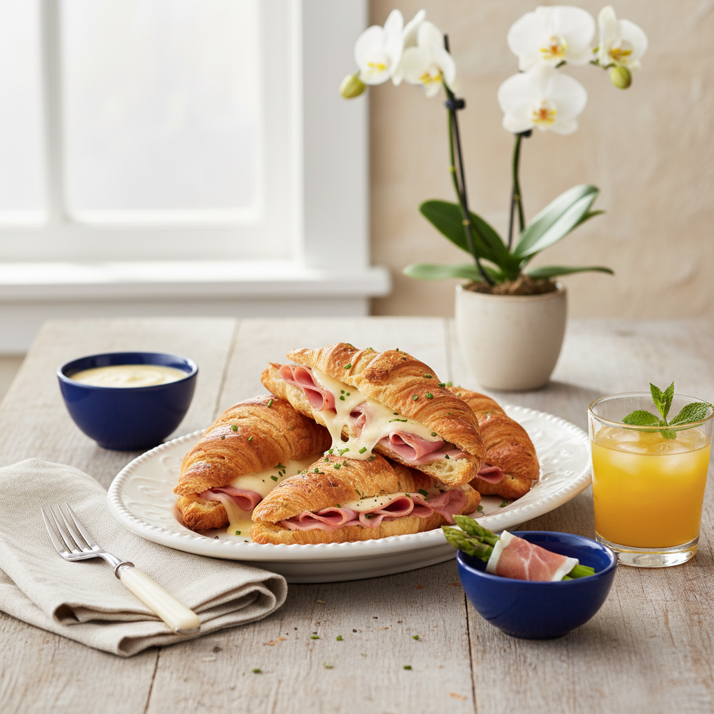 Photo de Recette des croissants au jambon croustillants et fondants