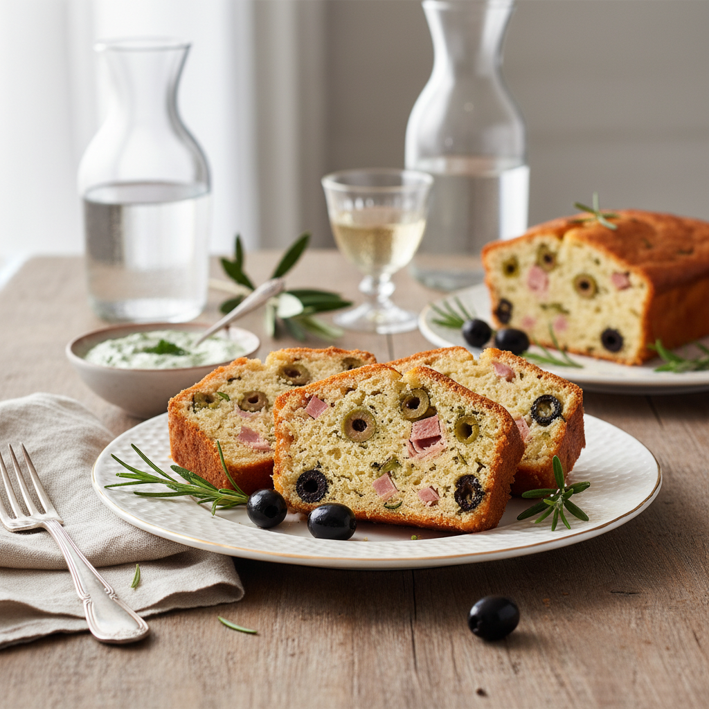Photo de Recette du cake au jambon et olives pour un apéritif réussi