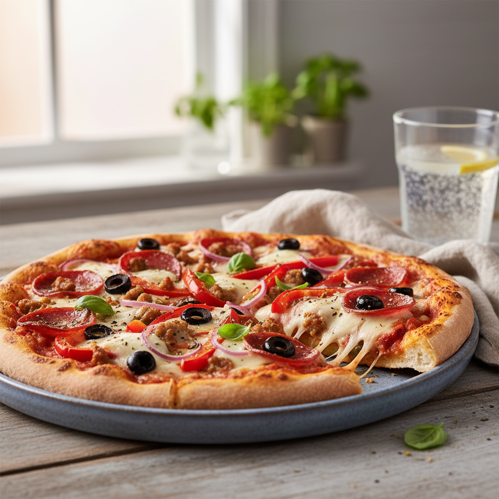 Photo de Recette de pizza à la garniture généreuse et fondante