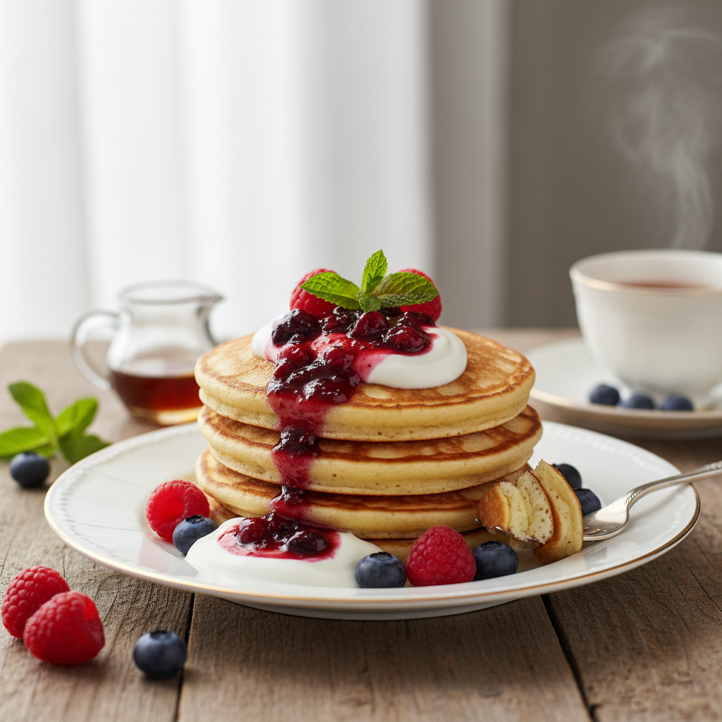 Photo de Recette de pancakes au yaourt pour un moelleux incomparable