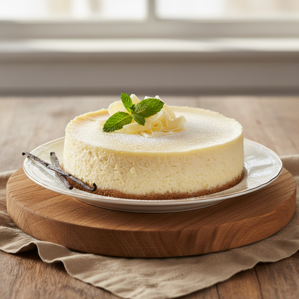 Photo de Recette du cheesecake sans cuisson onctueux à la vanille