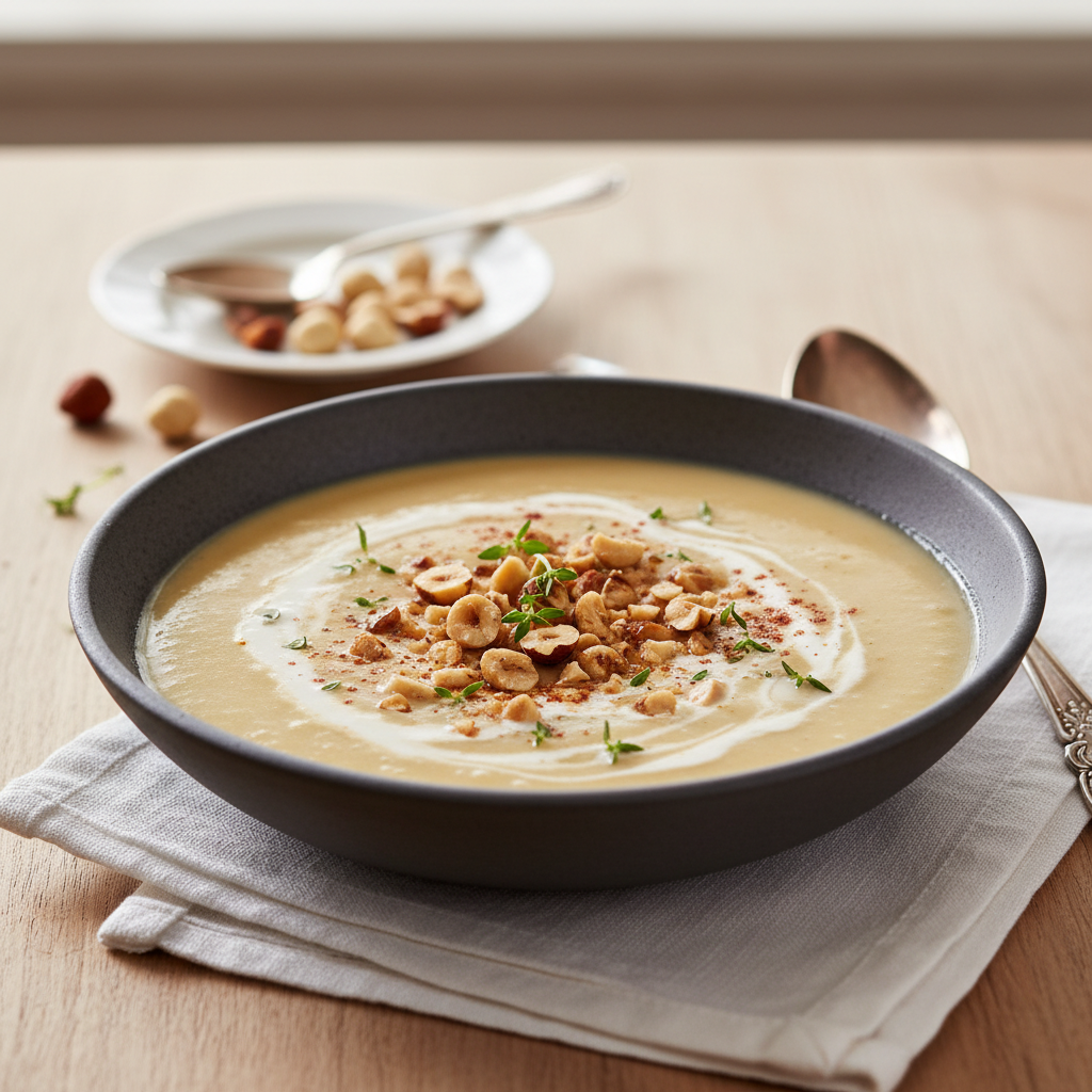 Photo de Recette de velouté au chou fleur crémeux à la noisette