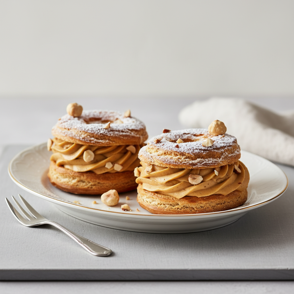 Photo de Recette des paris brest à la crème pralinée onctueuse