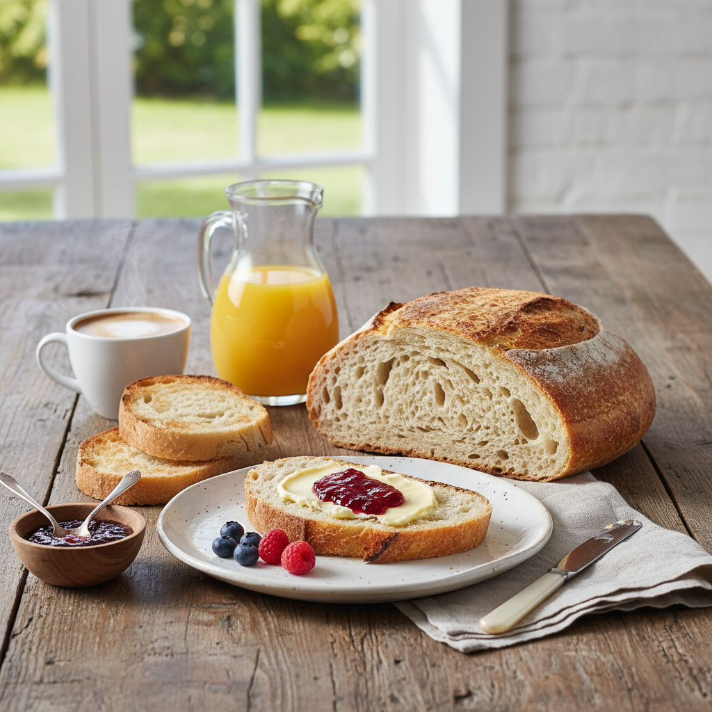 Photo de Recette du pain au levain croustillant et alvéolé
