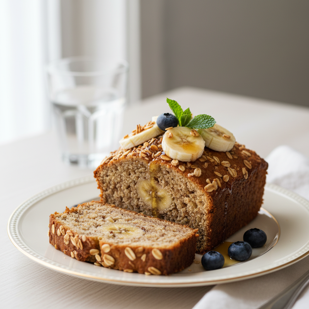 Photo de Banana bread recette healthy aux flocons d'avoine