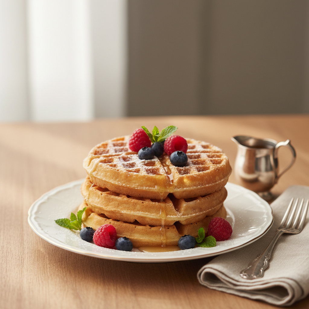 Photo de Recette de gaufres légères et moelleuses au lait