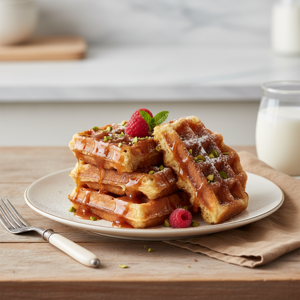 Photo de Recette de gaufres liégeoises caramélisées et fondantes