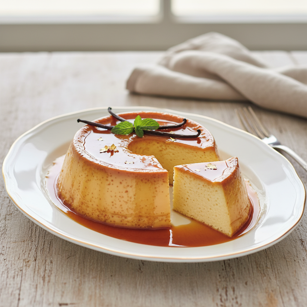 Photo de Recette de flan aux œufs onctueux et son caramel