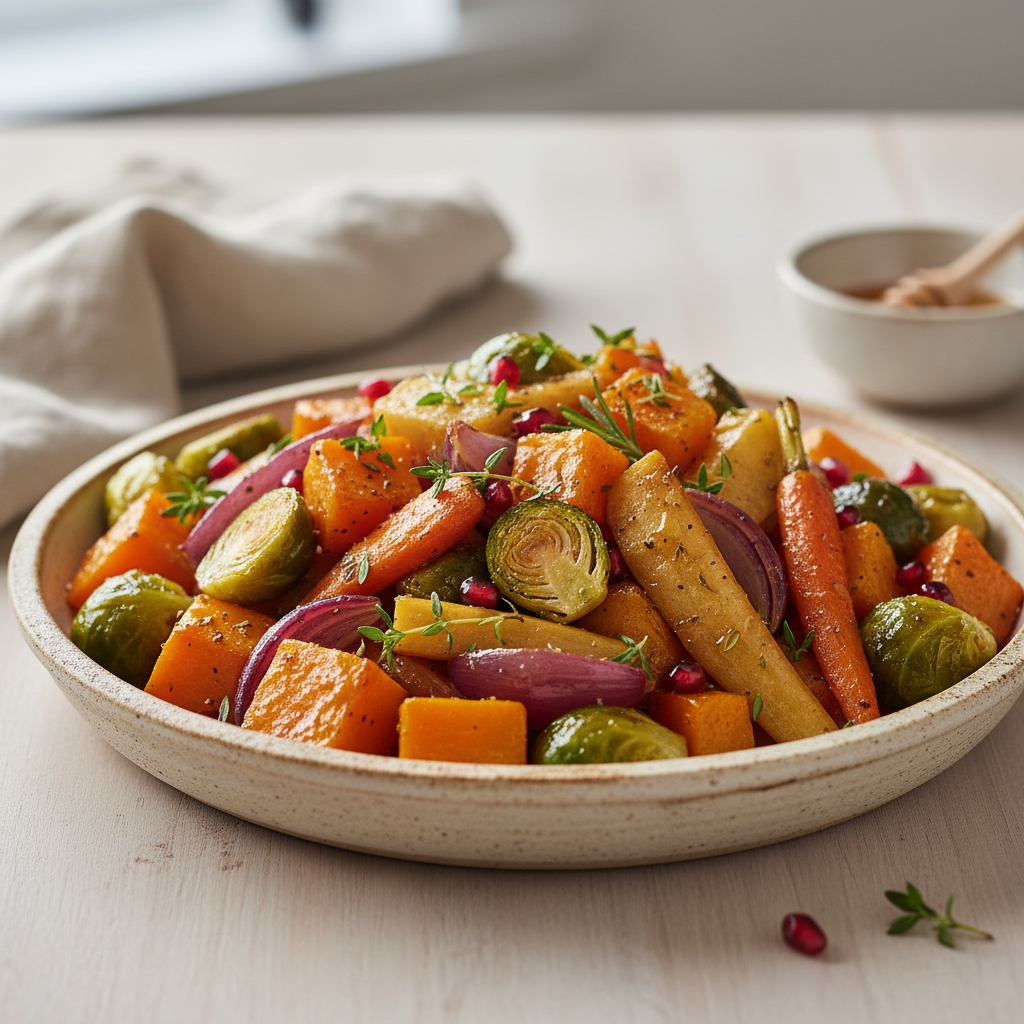 Photo de Recette des légumes d'automne rôtis au four et au miel