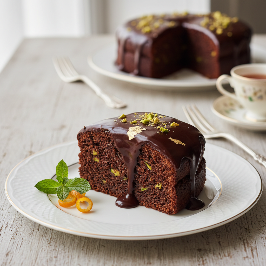 Photo de Recette de gâteau au chocolat et courgette bluffant
