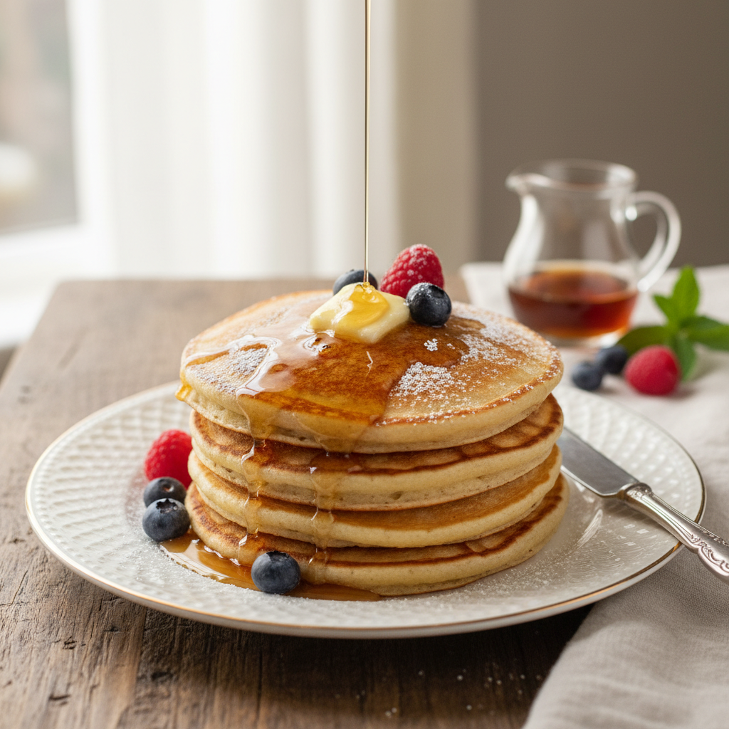 Photo de Recette de pancakes moelleux et inratables au beurre